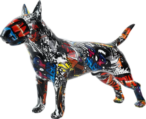 Bull Terrier Statue Graffiti Pop Paint Art Resin Bull Terrier Dog Sculpture - Image 7