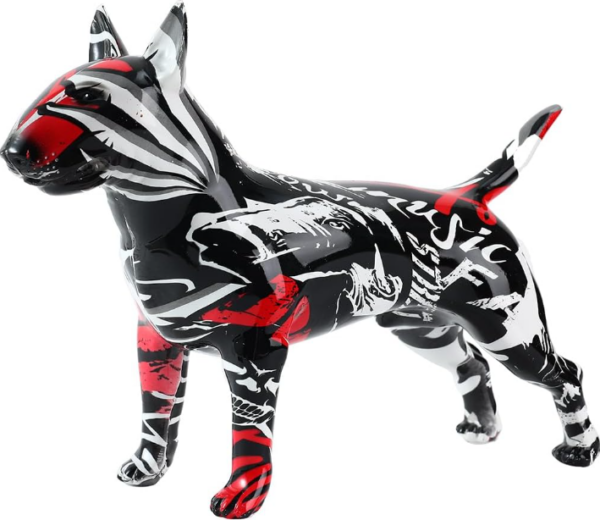 Bull Terrier Statue Graffiti Pop Paint Art Resin Bull Terrier Dog Sculpture - Image 8