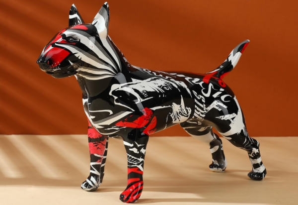 Bull Terrier Statue Graffiti Pop Paint Art Resin Bull Terrier Dog Sculpture - Image 7