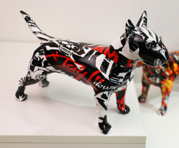 Bull Terrier Statue Graffiti Pop Paint Art Resin Bull Terrier Dog Sculpture - Image 6