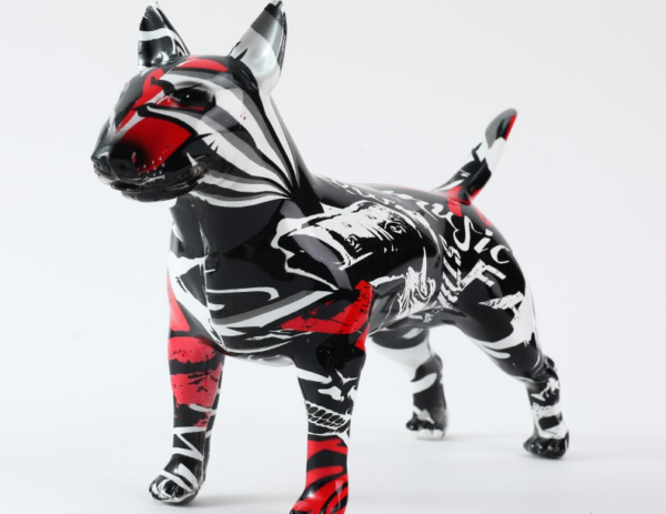 Bull Terrier Statue Graffiti Pop Paint Art Resin Bull Terrier Dog Sculpture - Image 5