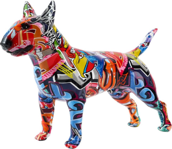 Bull Terrier Statue Graffiti Pop Paint Art Resin Bull Terrier Dog Sculpture - Image 12