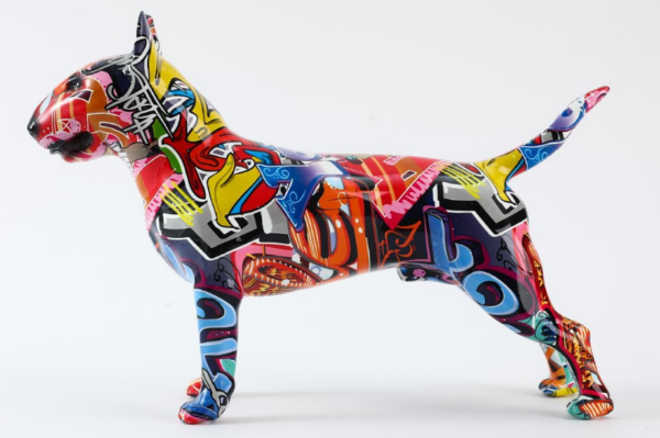 Bull Terrier Statue Graffiti Pop Paint Art Resin Bull Terrier Dog Sculpture - Image 7