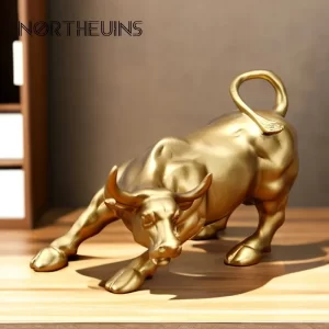 Wall Street Bull Market Resin Ornaments Fortune Statue Wealth Figurine