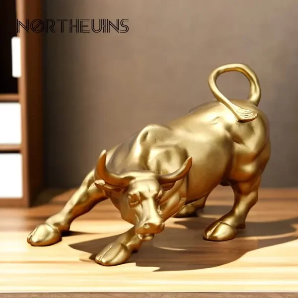 Wall Street Bull Market Resin Ornaments Fortune Statue Wealth Figurine